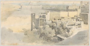 Toledo com vista para o Alcazar de Fritz (Friedrich) Bamberger