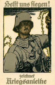 Cartaz de títulos de guerra alemães da Primeira Guerra Mundial