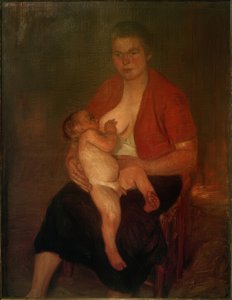 Mãe com filho ao peito