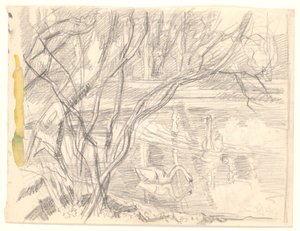Um lago com quatro cisnes de Fritz Syberg
