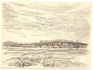 paisagem com campos de Fritz Syberg