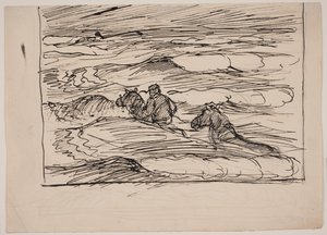 Søren Kanne anda a cavalo pelas ondas de Fritz Syberg