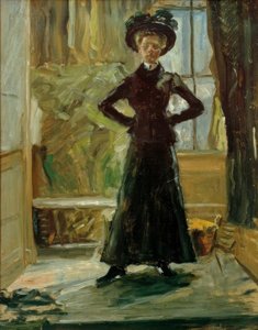 Retrato da filha em traje preto de Fritz von Uhde