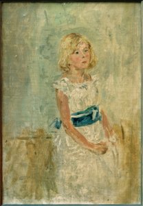 Rapariga loira com faixa azul de Fritz von Uhde