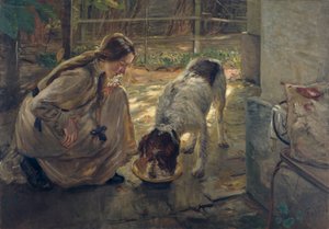 Alimentação dos cães de Fritz von Uhde