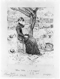 Estada de verão (desenho para o quadro da Galeria Municipal de Munique) de Fritz von Uhde