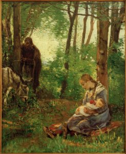 Descanse na floresta (descanse em fuga) de Fritz von Uhde