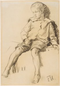 Rapaz sentado com as pernas nuas de Fritz von Uhde