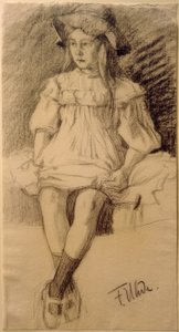 Menina sentada com chapéu de Fritz von Uhde