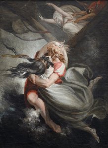 Amanda Rezia atira-se com Huon ao mar, Fatime é retida à força, 1804-1805.
