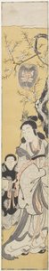 Xiwangmu (Rainha Mather do Oeste) e Atendente, c.1764 (impressão em xilogravura colorida) de Fusanobu Tomikawa