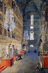 Interior da Catedral da Assunção do Kremlin de Moscou, 1819 de Fyodor Alexeyev