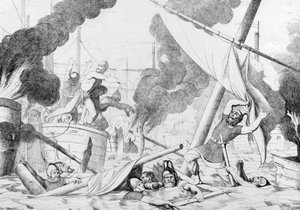 Fogo grego durante o cerco de Constantinopla, antes de 1839