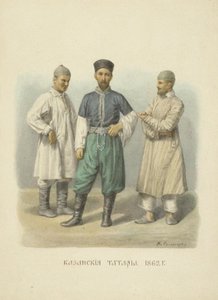 Kazan Tatars, ilustração da série Vestuário do estado russo, 1869