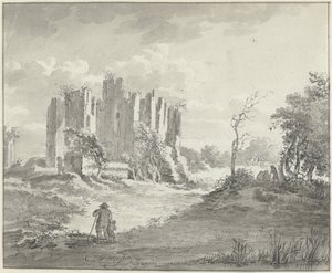 Paisagem com ruínas e alguns agricultores de G.F. Buijs (possibly)
