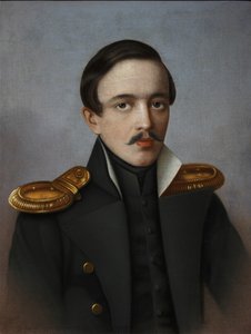 Retrato do poeta Mikhail Lermontov 1814-1841, 1887 de G.F. Krylov