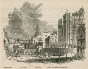 Demolição da antiga Câmara dos Lordes de G.F. Sargent
