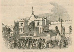 Pátio do Palácio, as salas do Comitê Ferroviário em frente ao Westminster Hall de G.F. Sargent