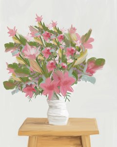 Flores cor-de-rosa com um toque pictórico de GIovanna Gil Alves