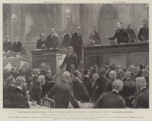 A Morte da Rainha Vitória, Conde von Bulow, Chanceler Imperial anunciando as notícias no Reichstag Alemão de G.S. Amato