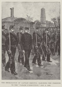 A Degradação do Capitão Dreyfus, marchando o Prisioneiro para a Parada da Execução, 5 de janeiro de 1895 de G.S. Amato