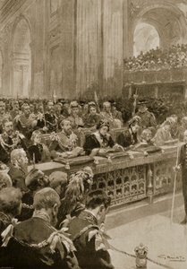 O Serviço de Ação de Graças para a Recuperação do Príncipe de Gales, Realizado na Catedral de São Paulo, em 27 de fevereiro de 1872, de "The Illustrated London News", 1901 de G.S. Amato