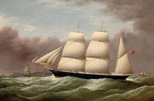 O Barque Alfred Hawley saindo de Skerries a caminho de Liverpool, 1860 de G. Dell