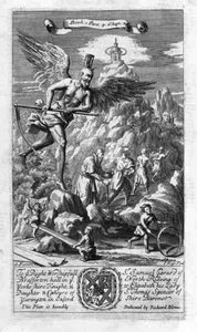 A Chegada do Ceifador, ilustração do Livro 1 Parte 4 Capítulo 24 de "Os Princípios da Filosofia" de Anthony Le Grand, gravado por Johannes Kip (1652/3-1722)