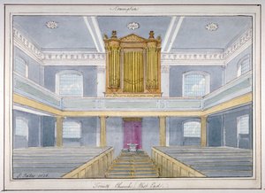 Interior da Igreja da Santíssima Trindade, Newington, Southwark, Londres, 1826 de G Yates