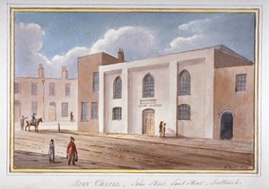 Vista da Capela Sion na John Street, Southwark, Londres, 1825