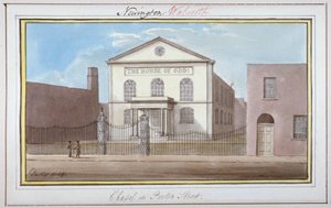 Vista da capela em Penton Street, Southwark, Londres, 1825 de G Yates