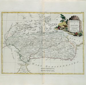 Andaluzia e Granada, gravura de G. Zuliani tirada de Tome I do Atlas mais novo publicado em Veneza em 1776 por Antonio Zatta, Private Collection de G. Zuliani
