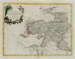 Turquia asiática, incluindo Antolia, Geórgia, Armênia, Curdistão, Diarbec, Irak-Arabi, Síria, gravura de G. Zuliani tirada de Tomé IV do "Mais Novo Atlas" publicado em Veneza em 1784 por Antonio Zatta, Coleção Particular