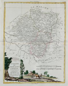 Governos de Limosin, Quercy e Perigord, gravura de G. Zuliani tirada de Tome I do Atlas mais novo publicado em Veneza em 1776 por Antonio Zatta, Coleção Particular de G. Zuliani