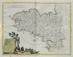 Golfo da Bretanha, gravado por G. Zuliani, tirado de Tomé do Novo Atlas publicado em Veneza em 1777 por Antonio Zatta, Coleção Particular de G. Zuliani