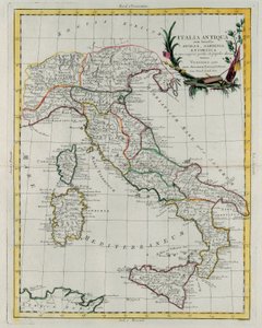 Mapa político da Itália, gravura de G. Zuliani tirada do Volume IV do "Atlas Novissimo" publicado em Veneza em 1785 por Antonio Zatta, Coleção Particular