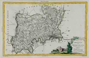 Província de Middlesex, gravura de G. Zuliani tirada de Tome I do "Atlas Mais Recente" publicado em Veneza em 1779 por Antonio Zatta, Coleção Particular