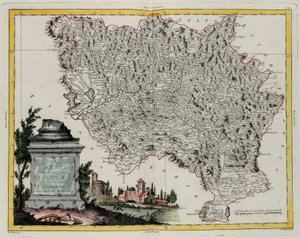 Território de Florença, gravura de G. Zuliani tirada de Tome II do "Atlas Mais Novo" publicado em Veneza em 1783 por Antonio Zatta, Coleção Particular de G. Zuliani
