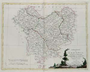 Os Palatinos de Krakov, Lekzyca, Sieradz, Sandomir e Lublin, gravura de G. Zuliani tirada de Tome III do "Atlas Mais Novo" publicado em Veneza em 1781 por Antonio Zatta, Coleção Particular de G. Zuliani