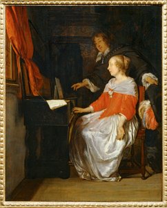 A lição virginal ... de Gabriel (attr. to) Metsu
