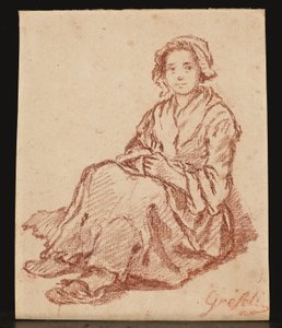 A Seated Woman (Femme assise) (giz vermelho) de Gabriel Gresly