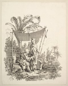 Mulher mostrando curiosidades ao soldado, ca. 1742 de Gabriel Huquier