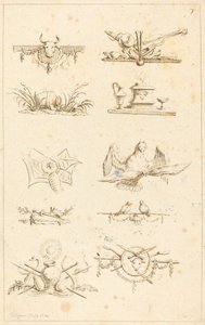Desenhos para peças de cauda: pl. 7 de Gabriel Huquier after Claude Gillot