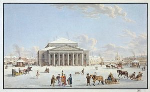 Vista do Teatro Bolshoi em São Petersburgo, início do século XIX. de Gabriel Ludwig Lory the Elder
