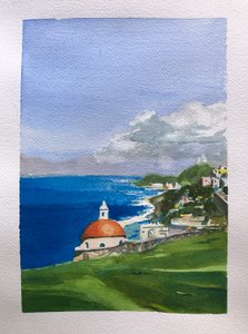 Porto Rico e o seu mar, 2023 (aguarela sobre papel)