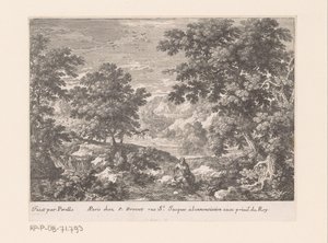 Elias alimentado por corvos Paisagens com cenas bíblicas (título da série) de Gabriel Perelle
