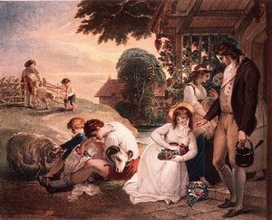 Cena rural (impressão de pintura de W.Hamilton) de Gaetano Stefano Bartolozzi