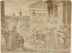 Uma procissão triunfal na Roma Antiga de Gaetano Gandolfi