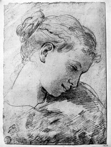 Estudo de uma cabeça de meninas, século 1833. de Gaetano Gandolfi