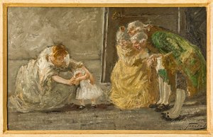 Cena (pintura a óleo sobre tela) de Gaetano Previati